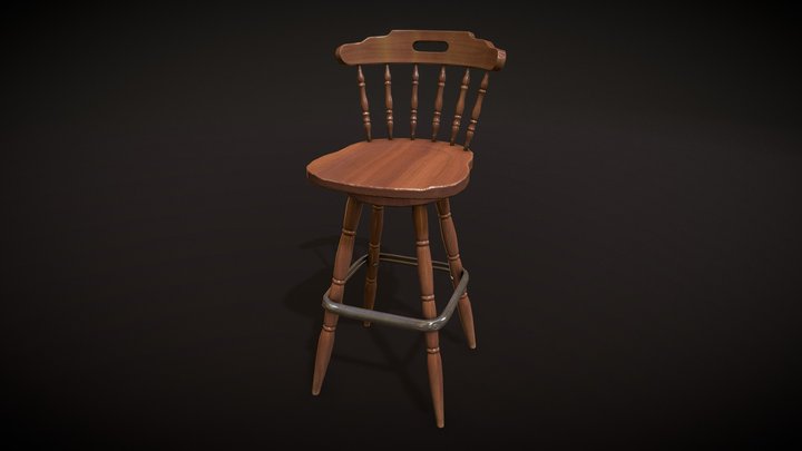 Colonial Stool 3D Model