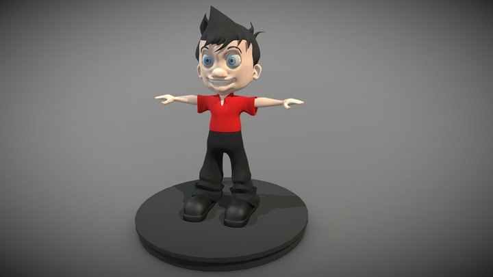 Cartoon Kid AR/VR Game Ready 3D Model