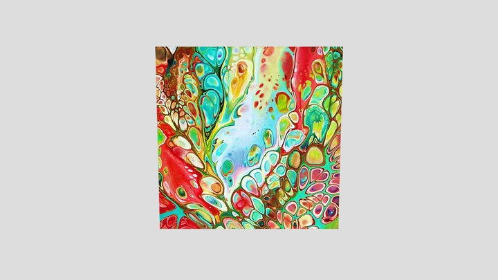 picture painting abstract liquid cells 3D Model