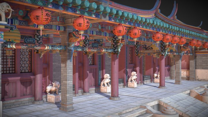 Chinese Temple Shrine 3D Model