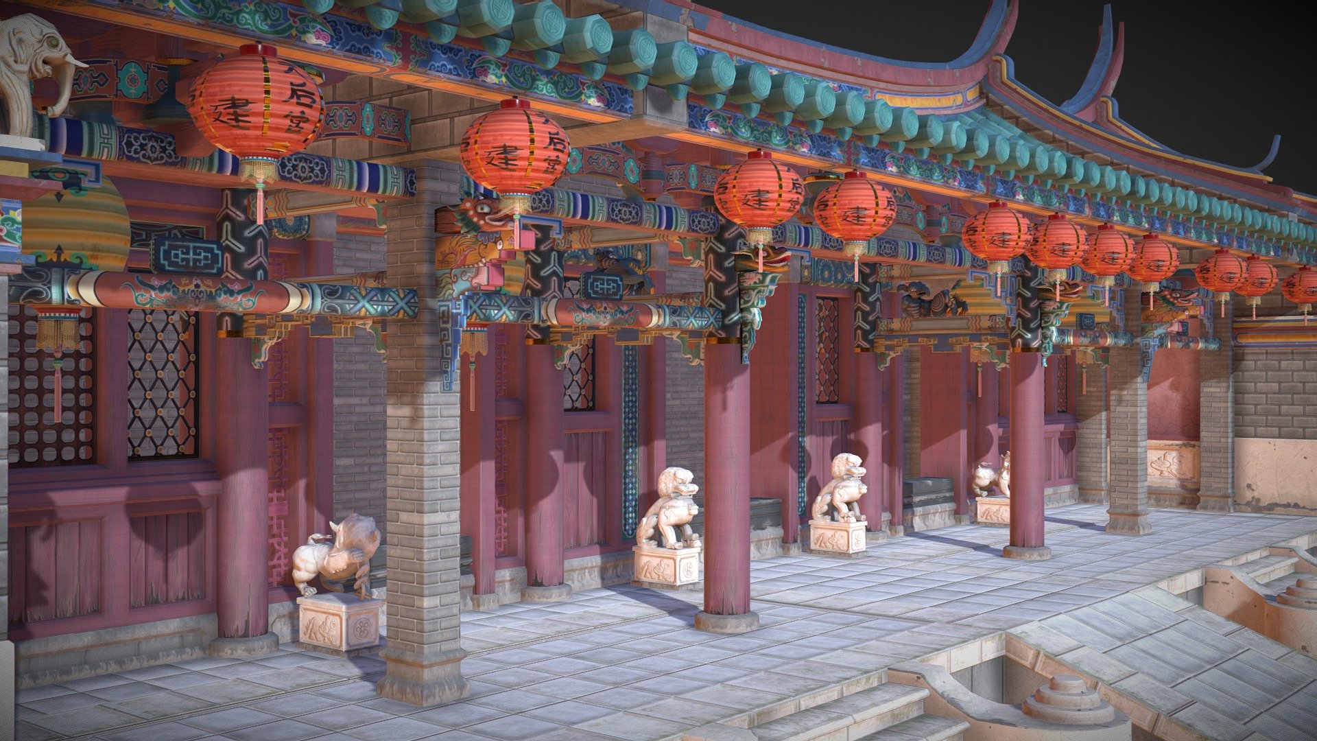 Chinese Temple Shrine 3D Model By Mattwells3d de116dd Sketchfab
