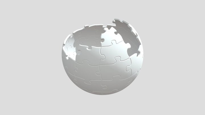 Wikipedia logo 3D Model