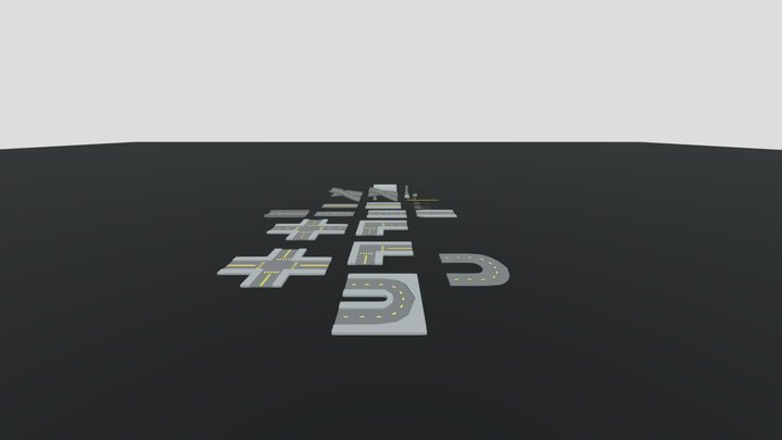 Low Poly Roads 3D Model