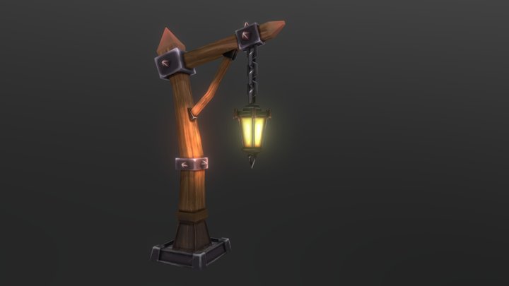 Medieval Street Light 3D Model