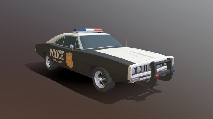 Muscle car American police (from synty) – Modello 3D gratuito STL