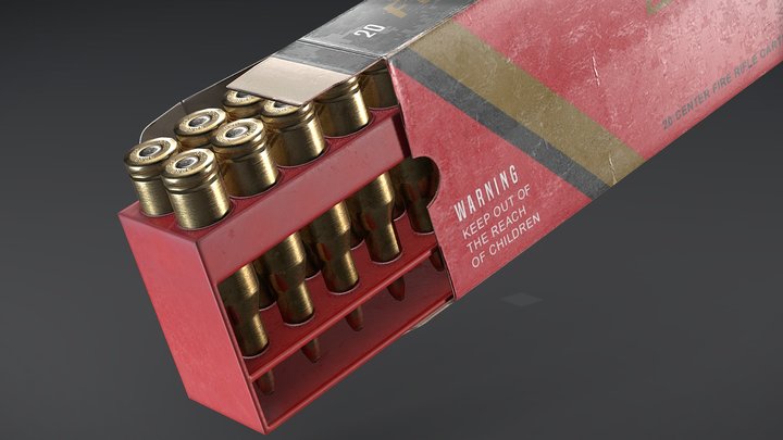 Rifle cartridges (ammunition) - PBR Game Ready 3D Model