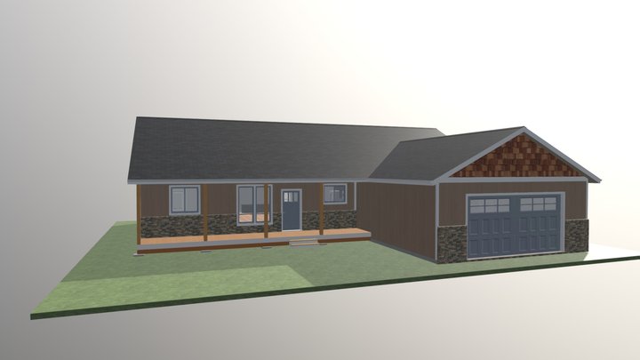 1,824 sf house plan 3D Model