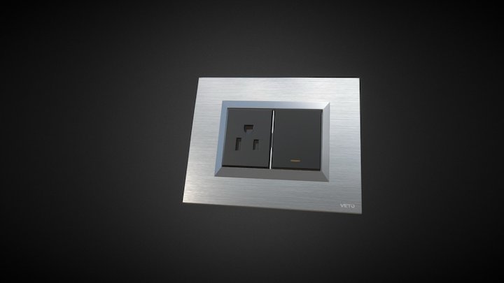 PLACA MIXTA TOMACORRIENTE INTERRUPTOR PLURA 3D Model