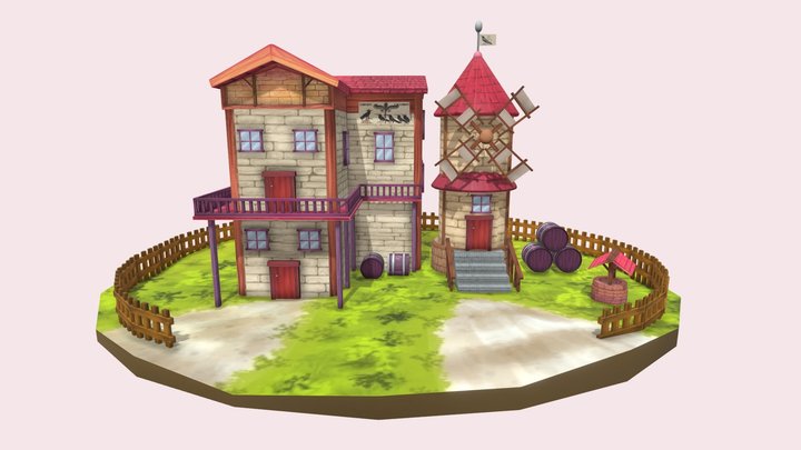Stylized Medieval Inn 3D Model