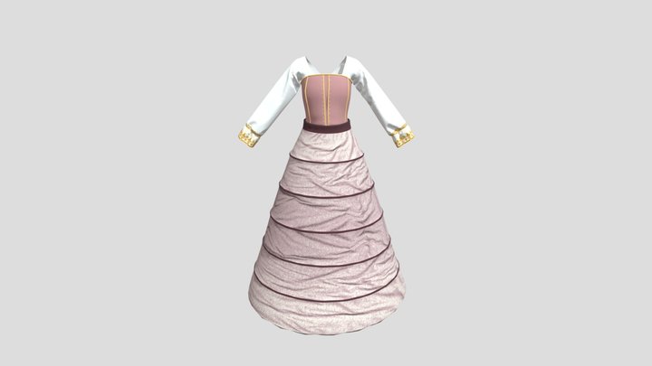 Tudor Noble Body & Farthingale 3D Model