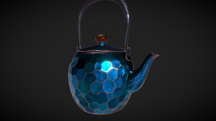 Japanese copper teapot 3D Model
