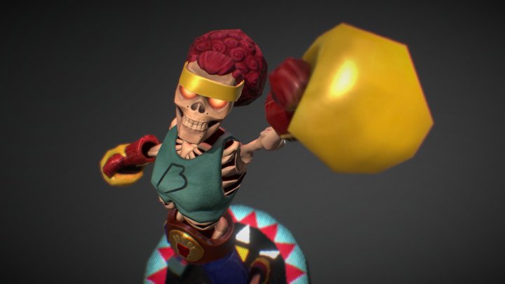 B2C3 - Boxing Skeleton 3D Model