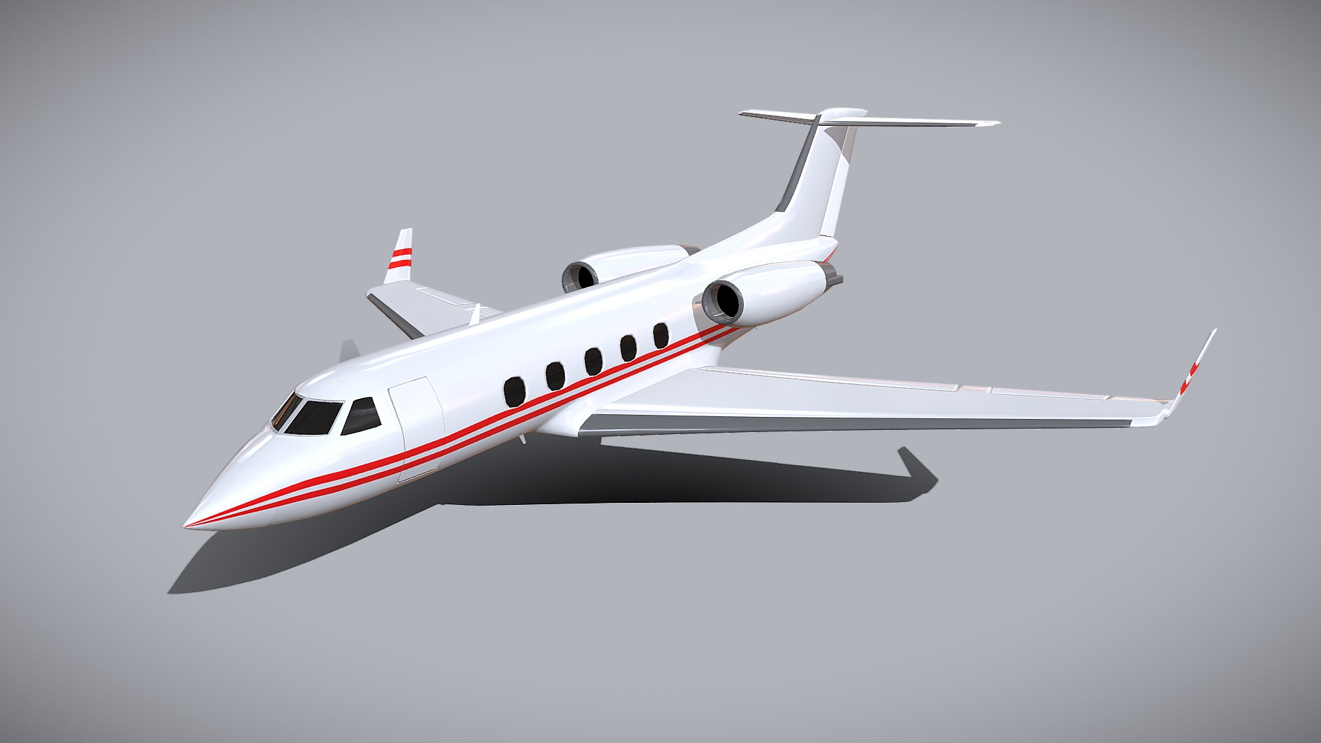 3D model Gulfstream Aerospace G-1159A business jet - This is a 3D model of the Gulfstream Aerospace G-1159A business jet. The 3D model is about a white and red airplane.