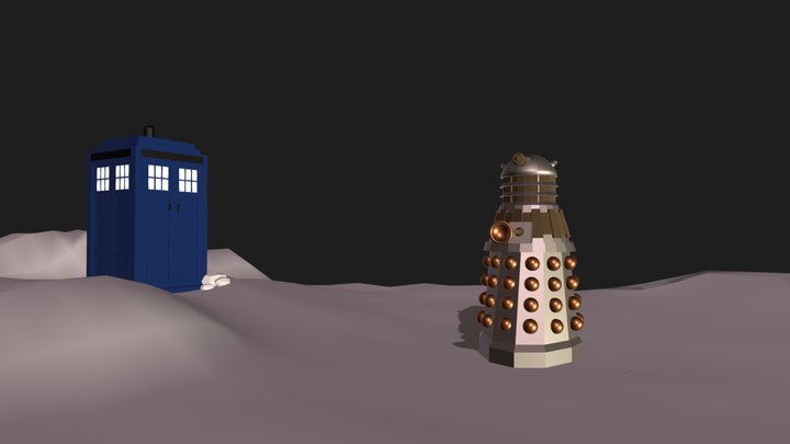 Scène Tardis et Dalek 3D Model