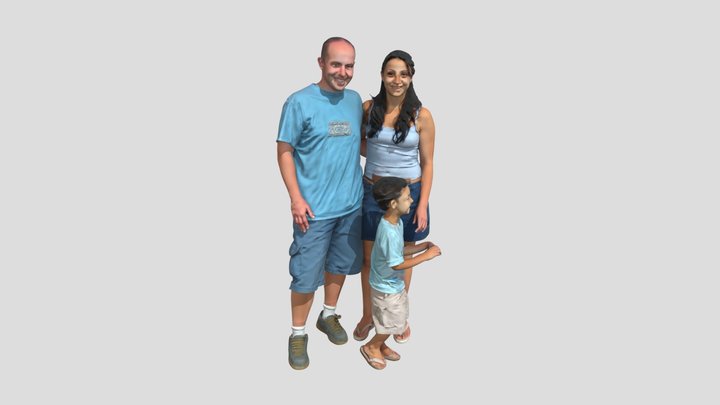 Casual Family Portrait 3D Model
