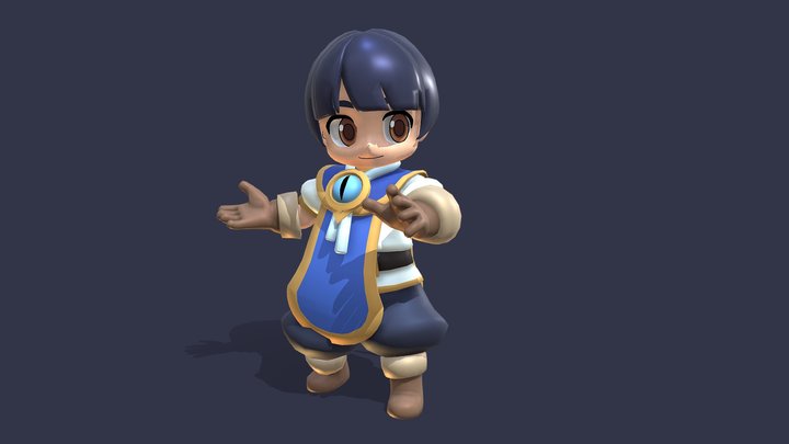 Young Boy Mage 3D Model