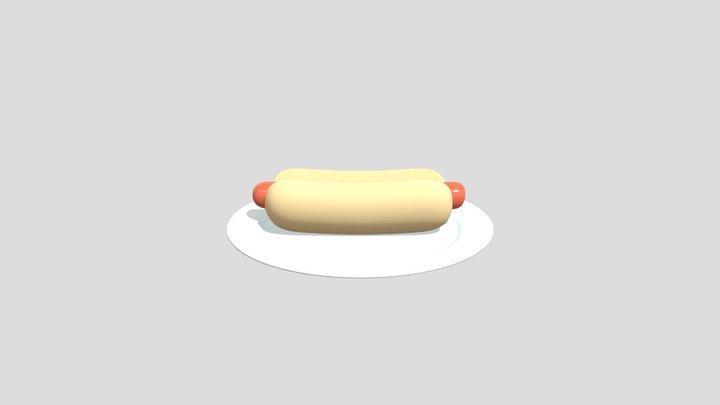 Cartoon Hot Dog 3D Model