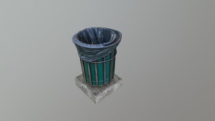 Public waste bin 3D Model