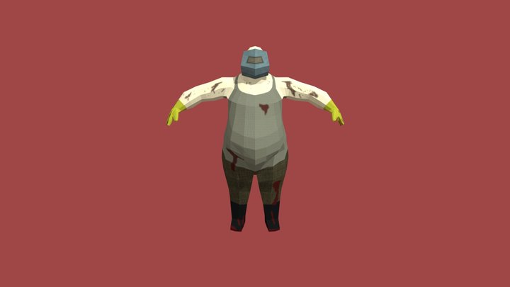 Low Poly Butcher 3D Model