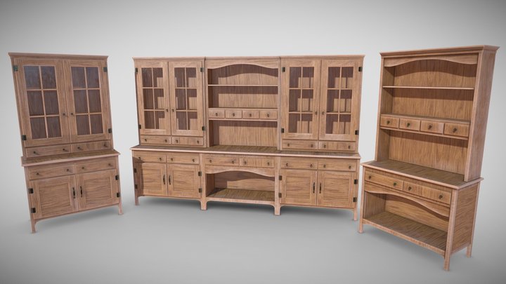 Wooden Cabinets 3D Model