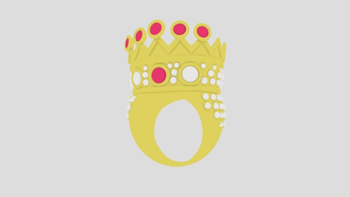 2Pac Crown Ring 3D Model