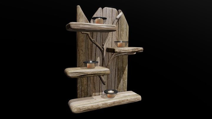 Pallet Wood Shelve 3D Model