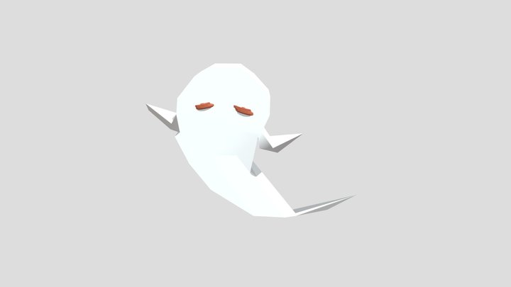 Low poly Paper Ghost 3D Model