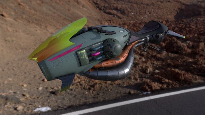 Hoverbike_02_light 3D Model
