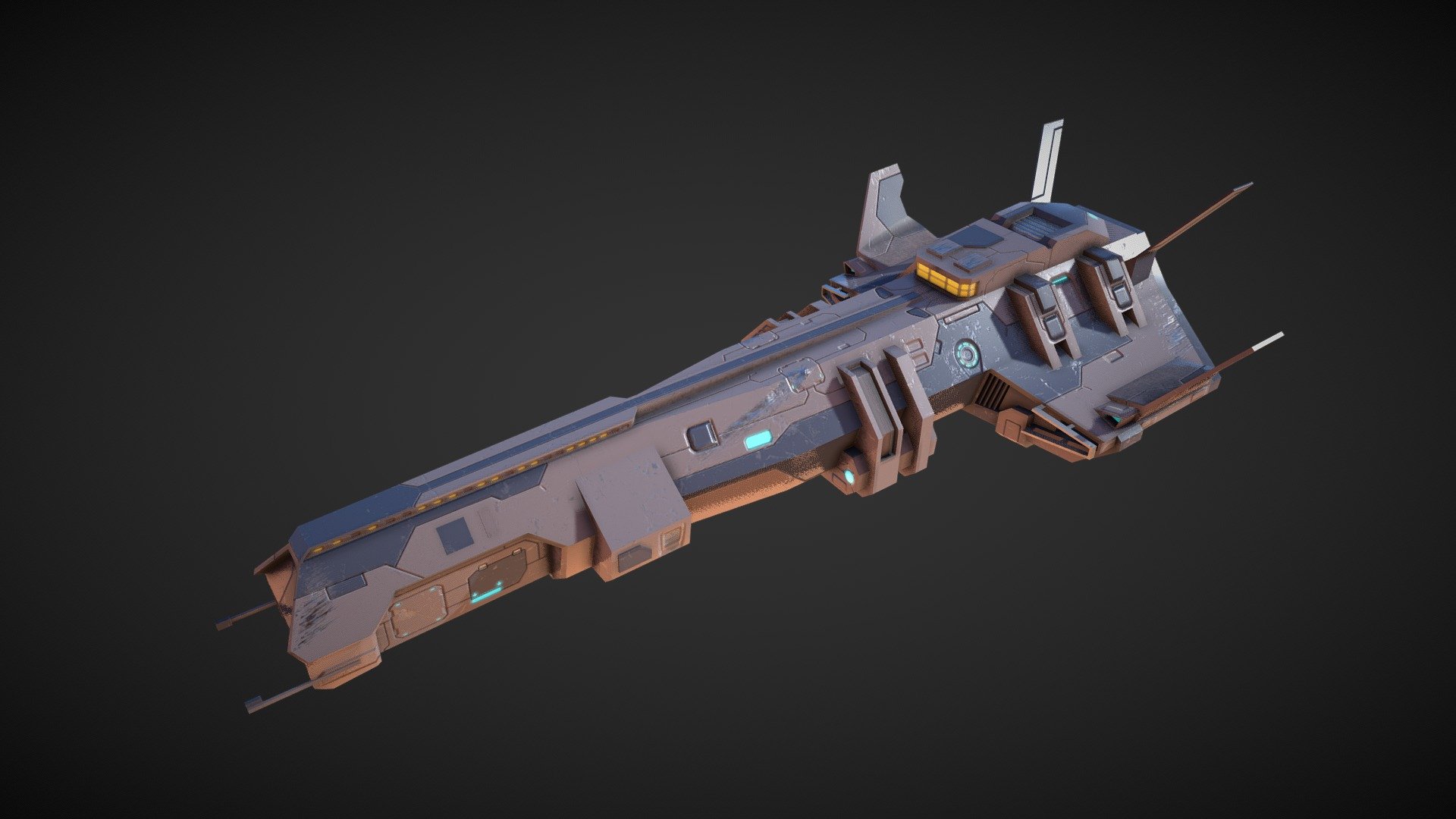Destroyer Spaceship - 3D model by Ceslav Sukstul (@asicson) [de2a3dc ...