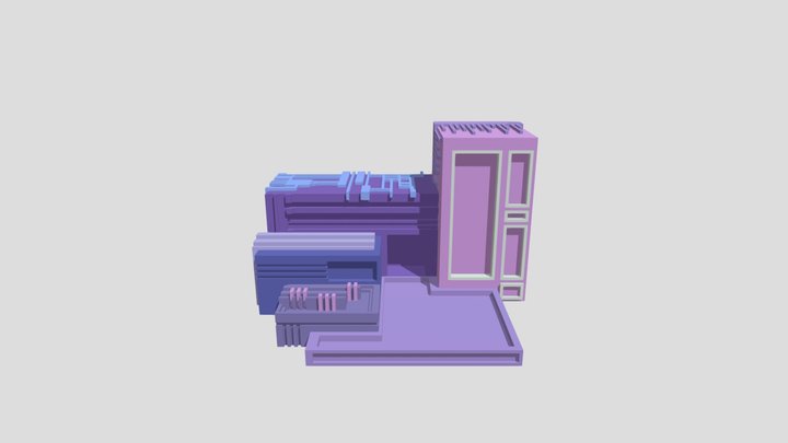 Voxel Primitive Architecture 3D Model