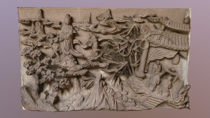 Chinese Stone Engraving 3D Model