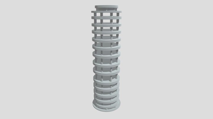Concentric Ring Tower 3D Model