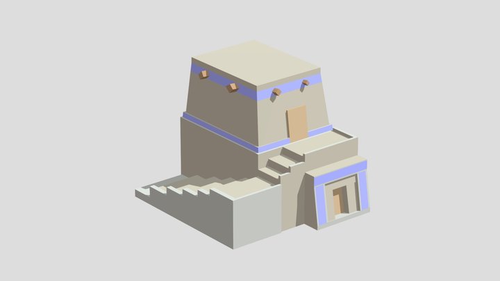 Replica of Age of Empires Online Egyptian House 3D Model