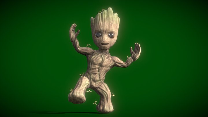 Baby Groot Guardians of the Galaxy 3D Model