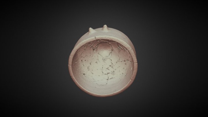 Olla con pintura y asas dispuestas en pares 3D Model