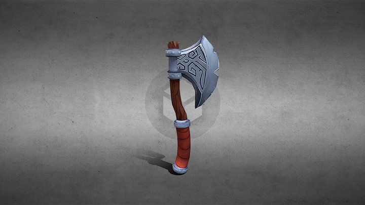 Hand-painted Axe 3D Model