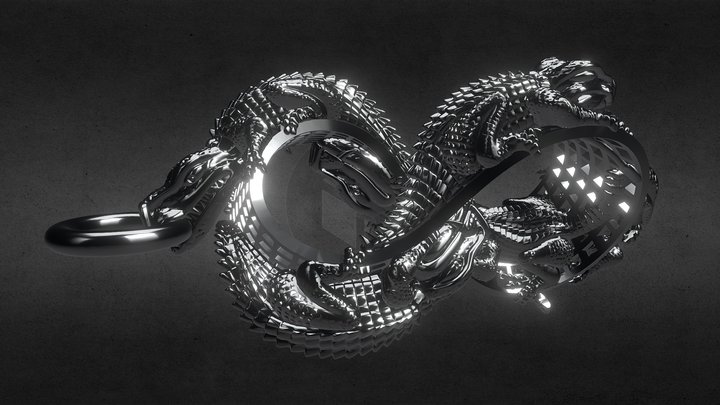 Shea Reptile Mobius Pendant 3D Model