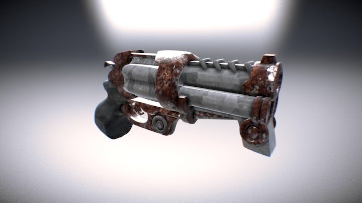 Revolver Steampunk 3D Model