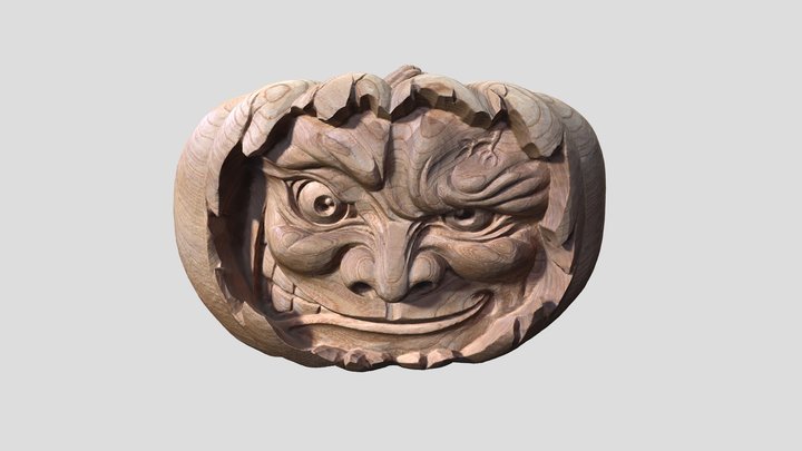 Pumpkin wood carving 3D Model