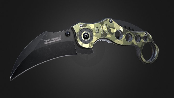 Stealth Sniper style skinned Tac force Knife 3D Model