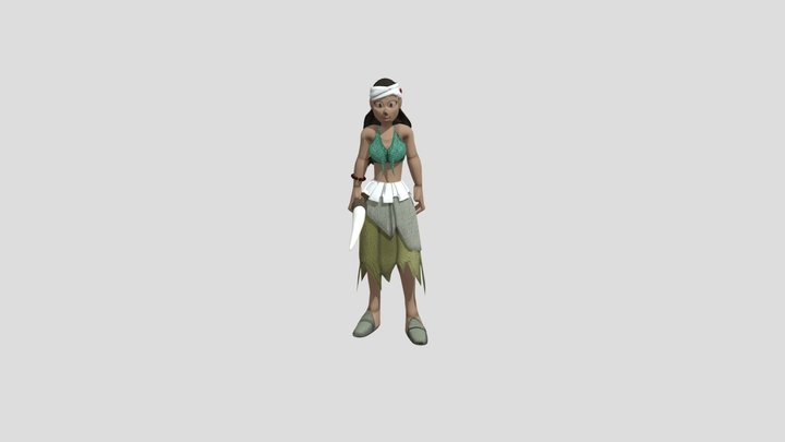 Amoraokida warrior dress animation idle part 2 3D Model