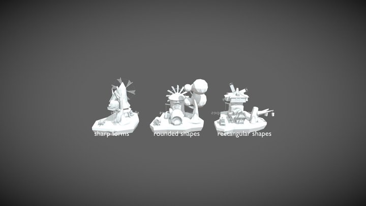 Blocking2 - shapes 3D Model