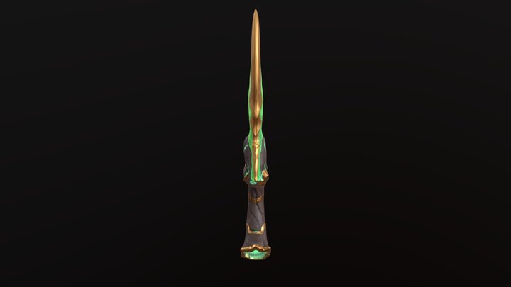 Green Crystal Dagger 3D Model