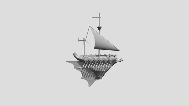 Trireme Transport Ship 3D Model
