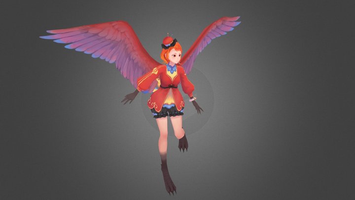 Parrot Girl 3D Model