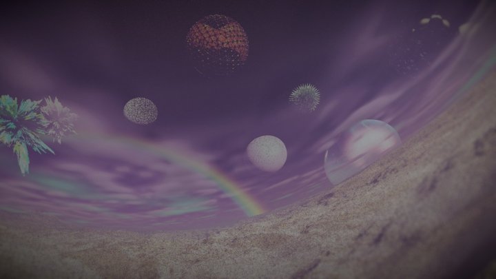 Monoscopic 360 Cosmic Scene Test 3D Model