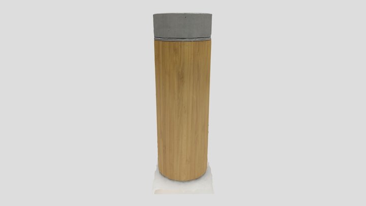 Bamboo Thermos Bottle 3D Model