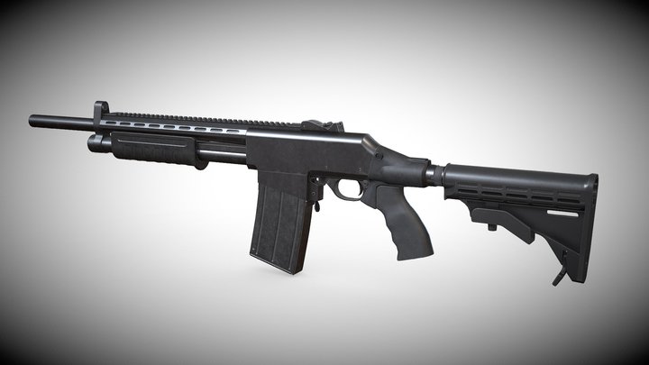 YJ12-3 Tactical Shotgun(Modernized Type 97-2) 3D Model