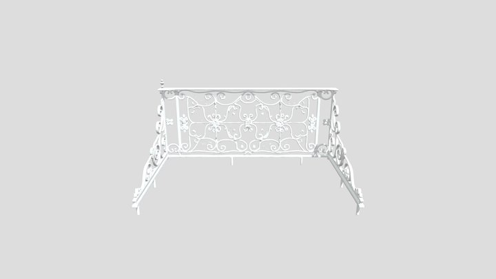 Wrought Iron Railing Design 3D Model