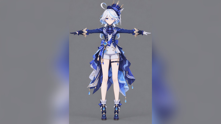 Furina (Genshin Impact) T-Pose 3D Model